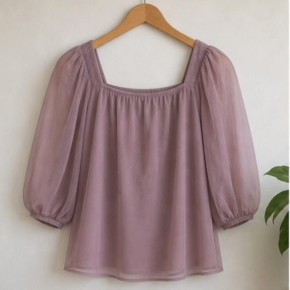 Mauve V Neck Top